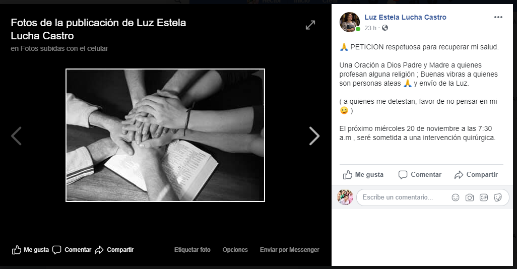 Operarán a Lucha Castro; pide oración y a «los que la detestan» no pensar en ella - laparadadigital