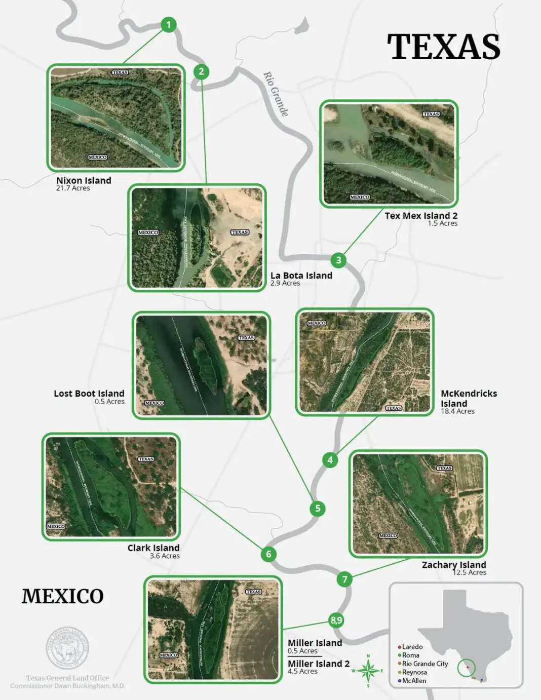 nueve islas de texas